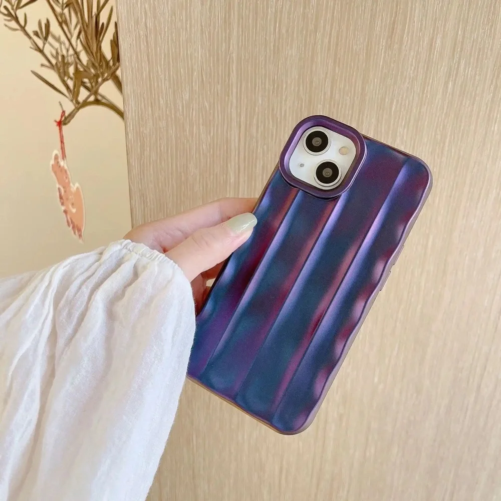 Purple Iridescent Protective Phone Case - Sleek Grip Design